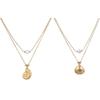 Anti-Oxidation Stainless Steel Conch Pearl Necklace, Double-Layered Design