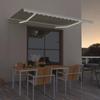 Exclusive House - Manual Retractable Awning with LED 400x350 Cm Cream