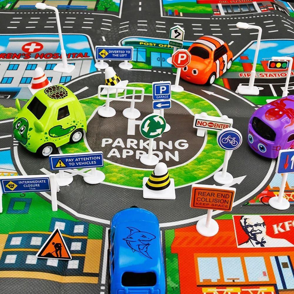 Educational Traffic Barrier Signs Parking Lot Street Sign Cones Traffic Sign Models Toddler
