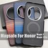 Magnetic Carbon Fiber Protectiver Case for Honor Magic 7 Pro 7  Magsafe Charging Cover 600D Aramid Fiber Phone Shell