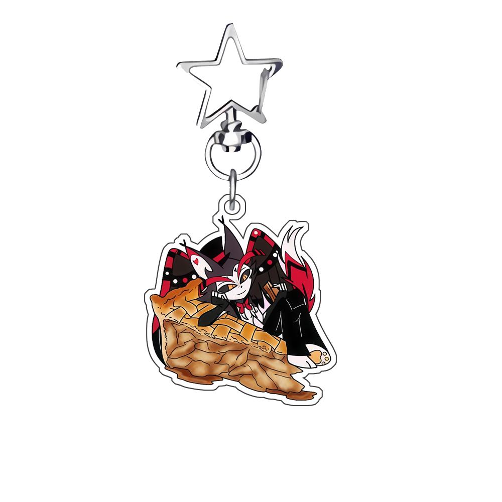 

6Cm Acrylic Keychain for Hazbin Hotel Helluva Boss Alastor Niffty Stolas Keychain Character Backpack Pendant Collection Gift