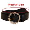 Stylish Rhinestones Embellished Waist Belt Soft PU Leather Waist Girdle Adjustable Strap For Dresses And Outfits