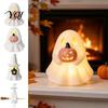 Autumn Mantel Decor Halloween Glowing Ghost Figurine, LED Light Up Ghost, Farmhouse Tabletop Gifts for Her Tiered Tray Shelf And Indoor Decoration