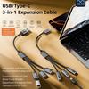 With Converter 3-in-1 USB Splitter Male To Female 480Mbps OTG Adapter Data Transfer Nylon Braided USB-C Hub Gamepad