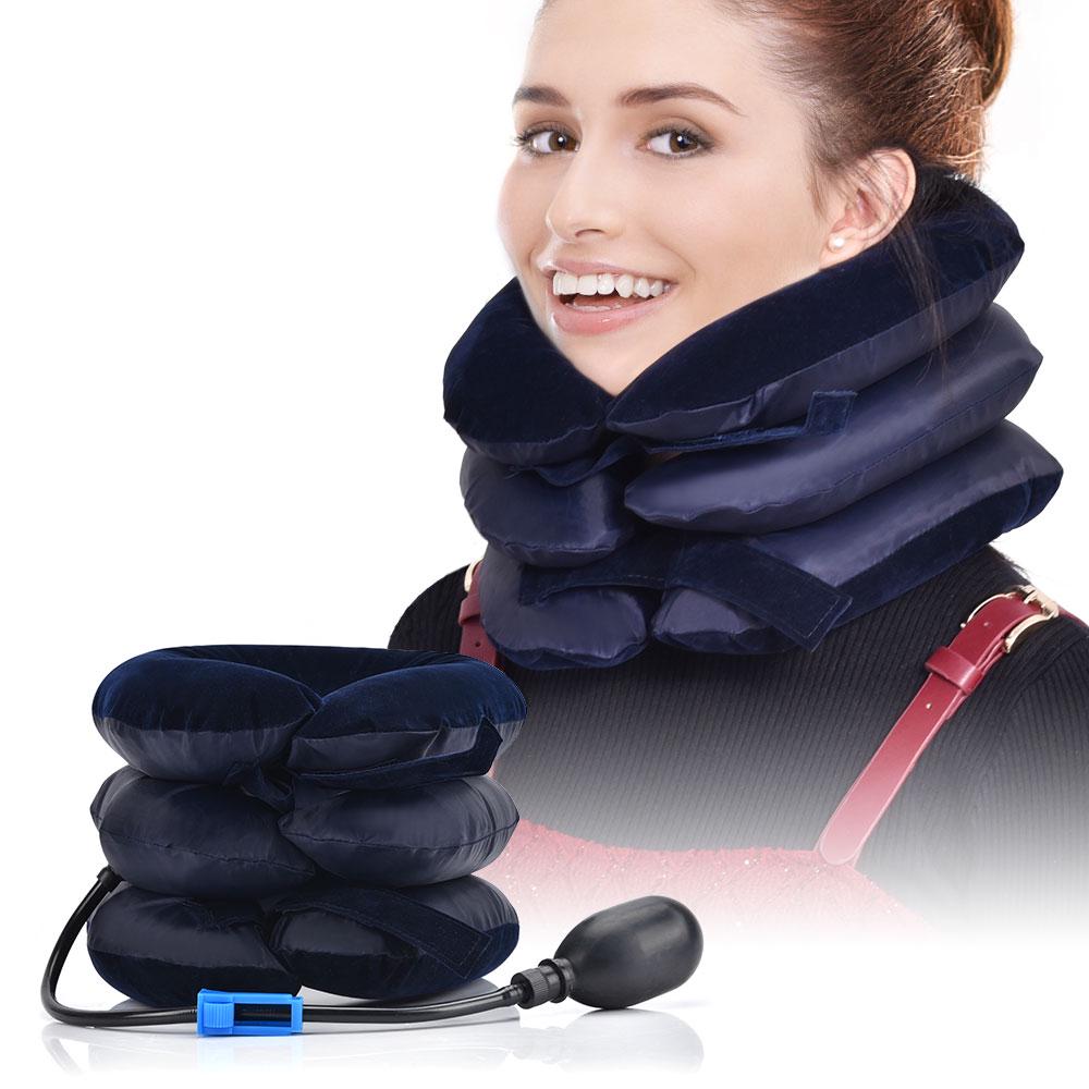 Inflatable Cervical Collar Neck Traction Support Pain Relief Massage Pillow for Relax Health Care Head Stretcher