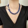12Mm High Quality Large Particle Natural Lapis Lazuli Necklace Collarbone Chain
