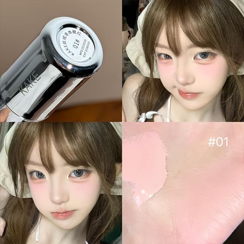 

Peach pink liquid blush stick with mushroom head4 colors. Easy to apply, brightens complexion for translucent skin. Ideal gift for birthdays
