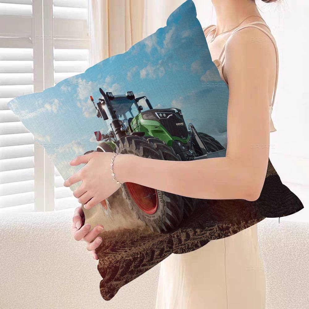 Farming Tractor Fendt Pillowcase Toon Gift Cushion Cover Bedroom Home Sofa Chair Seat Decor Pillow Case