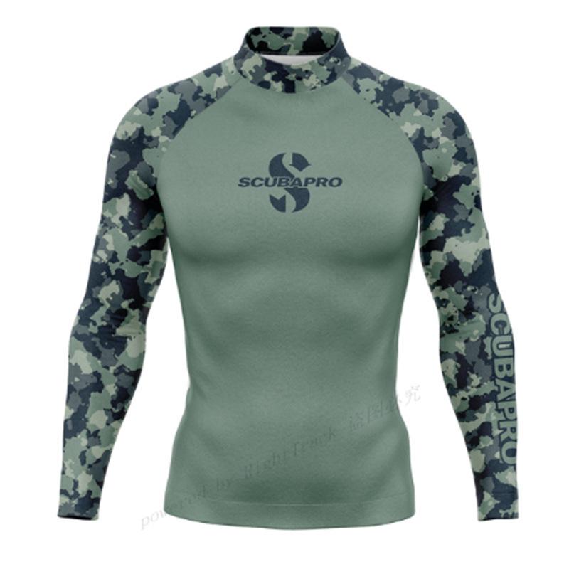 SCUBA Split Sunscreen Summer Men s Long Sleeve Swimsuit UV Protective Surf Suit Beach Diving XXS