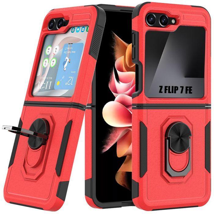 Coque Silicone - BOOLING - pour Samsung Galaxy Z Flip 7 FE - Rigide - Anti-Rayures - Rouge