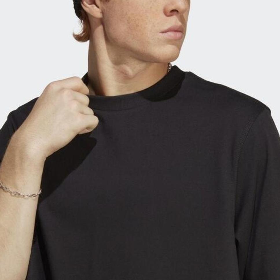 Adidas Solid Color Crew Neck Short Sleeve T-Shirt Men Tops Black IC4104