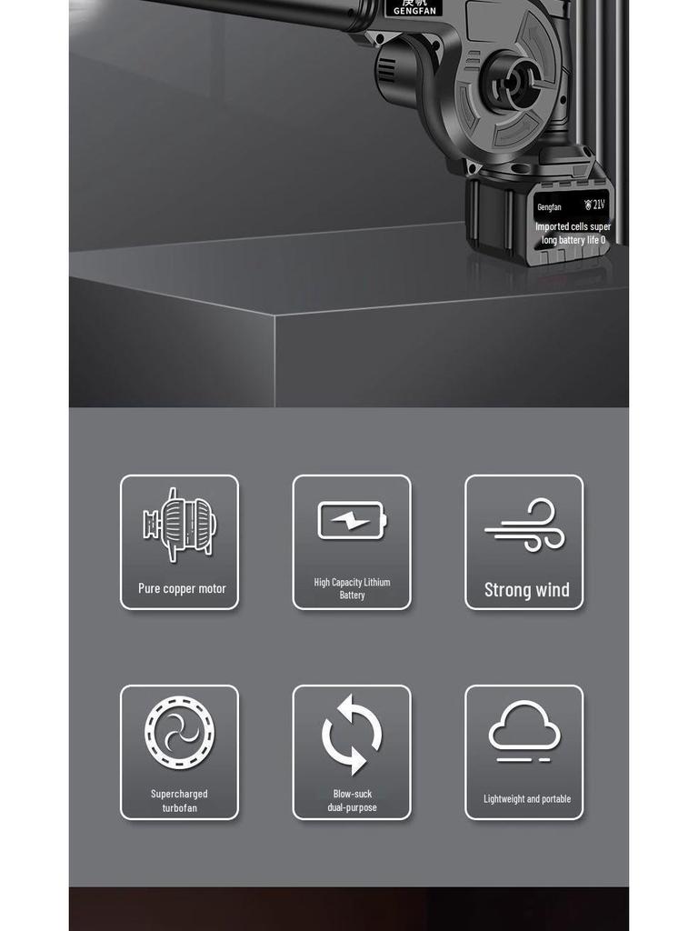 Rechargeable German-style High-Power Blower: Hair Dryer, Dust Cleaner & Fire Starter