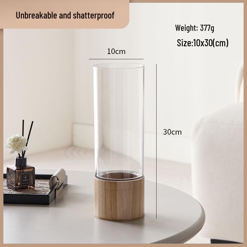 Transparent Acrylic Square Vase, Drop-Proof, for Flower Arrangements, Lucky Bamboo, and Elegant Decor in the Living Room