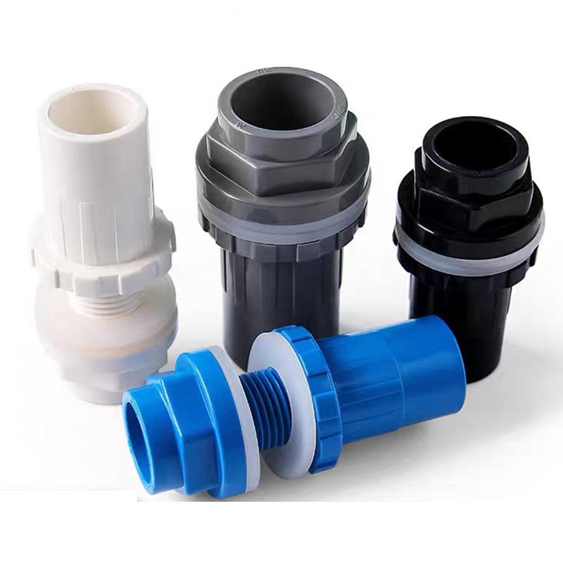 1Pc 20/25/32/40/50mm PVC Water Tank Connector, Thicken Fish Tank Drain Joint Aquarium Inlet Outlet Supply Pipe Joint Fittings
