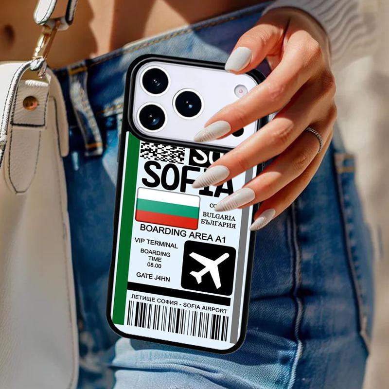 Bulgaria Flag Passport Map Phone Case For iPhone 17 Air 14 15 13 12 Max Cover For Apple 14 15 16 16e 11 Pro Max Plus Coque