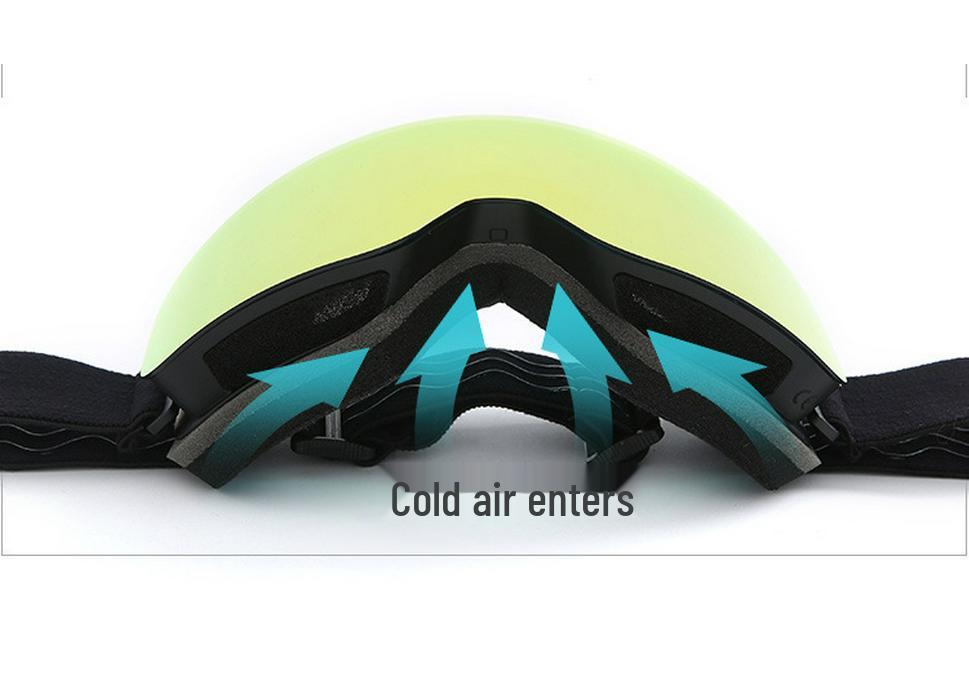 Cylindrical Double-Layer Anti-Fog Ski Goggles for Myopia & Snow Blindness Protection