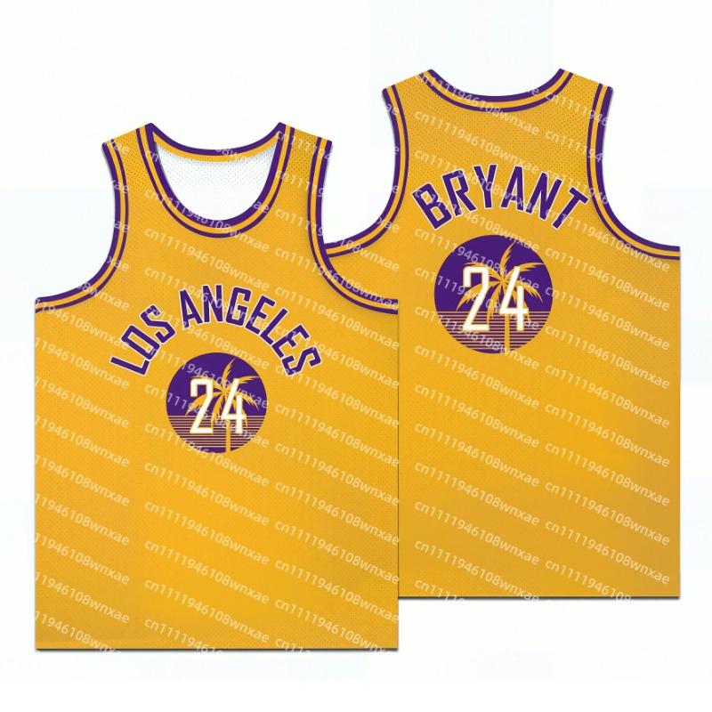 Children's Men's LA Coconut Tree NO.24 Graphic Basketball Quick-drying Crewneck Vest Sleeveless Basketball Sports Jersey