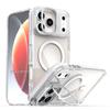 Applicable To IPhone17 Pro Transparent Magnetic Bracket Mobile Phone Case Apple 16 15Pro Max Independent Metal Buttons