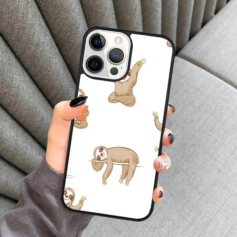 Kawaii Cute Sloth Hang Pattern Phone Case For iPhone 17 Air 16 16e 15 13 14 Pro Max 11 12 Plus 2022 MAX Cover coque