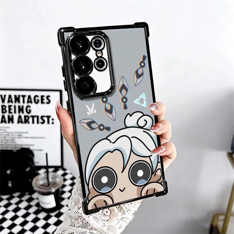 V-Valorant Cute Catoon Soft Phone Case For Samsung Galaxy S26 Ultra S25 Edge S24 FE S23 Plus S22 S21 + S20 Plating Anti-Fall Fun
