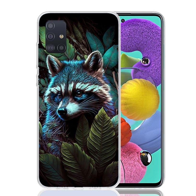 Raccoon Cute Animal Phone Case for Samsung Galaxy A52 A51 A50S A12 A22 A32 A72 A10S A30S A31 A71 Note 20 Ultra 10 Plus S10 Galax
