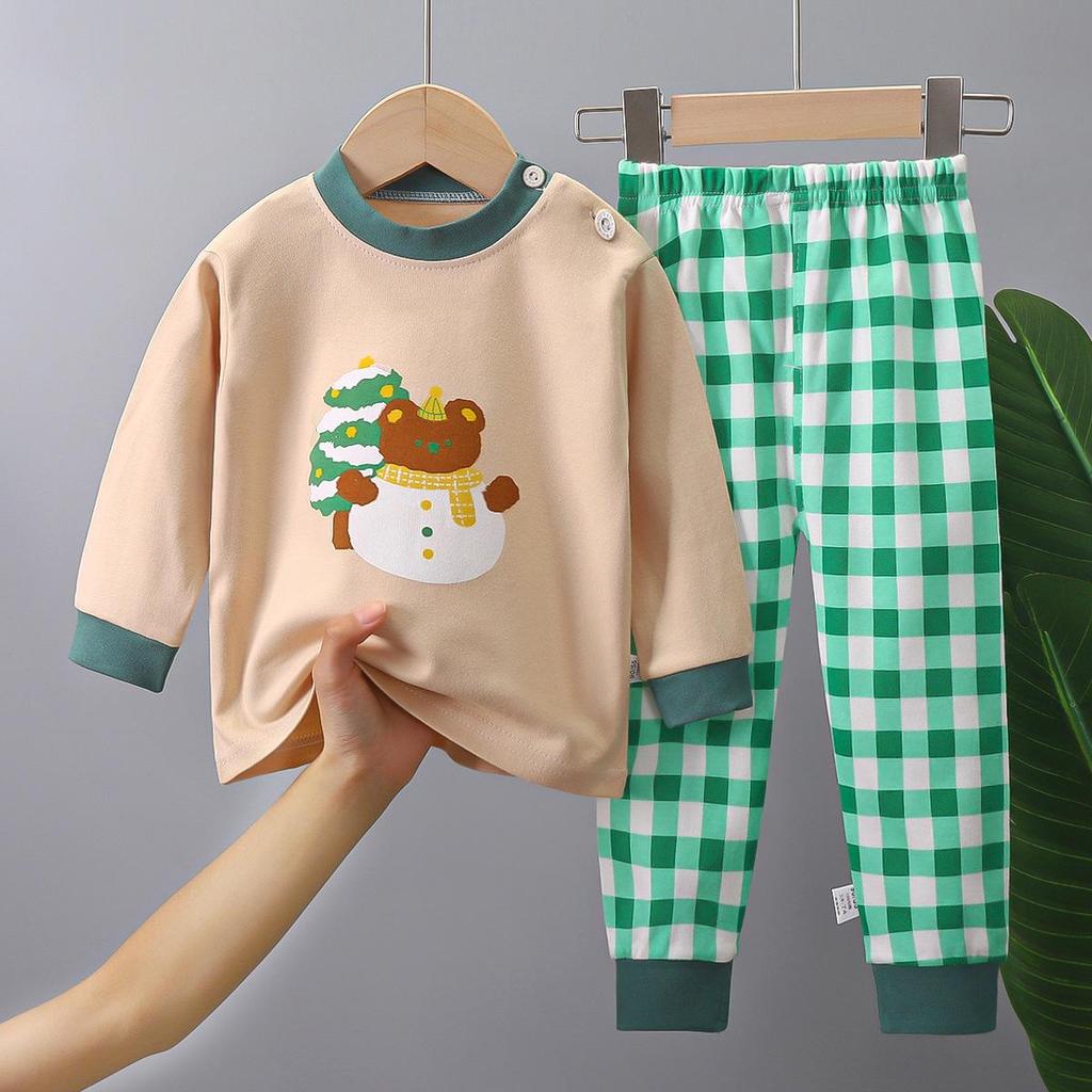 Kinderunterwäsche-Set Reine Baumwolle Neu Jungen-Hauskleidung Baby-Alles aus Baumwolle Warm Mädchen-Herbstkleidung Herbsthosen Kinderkleidung