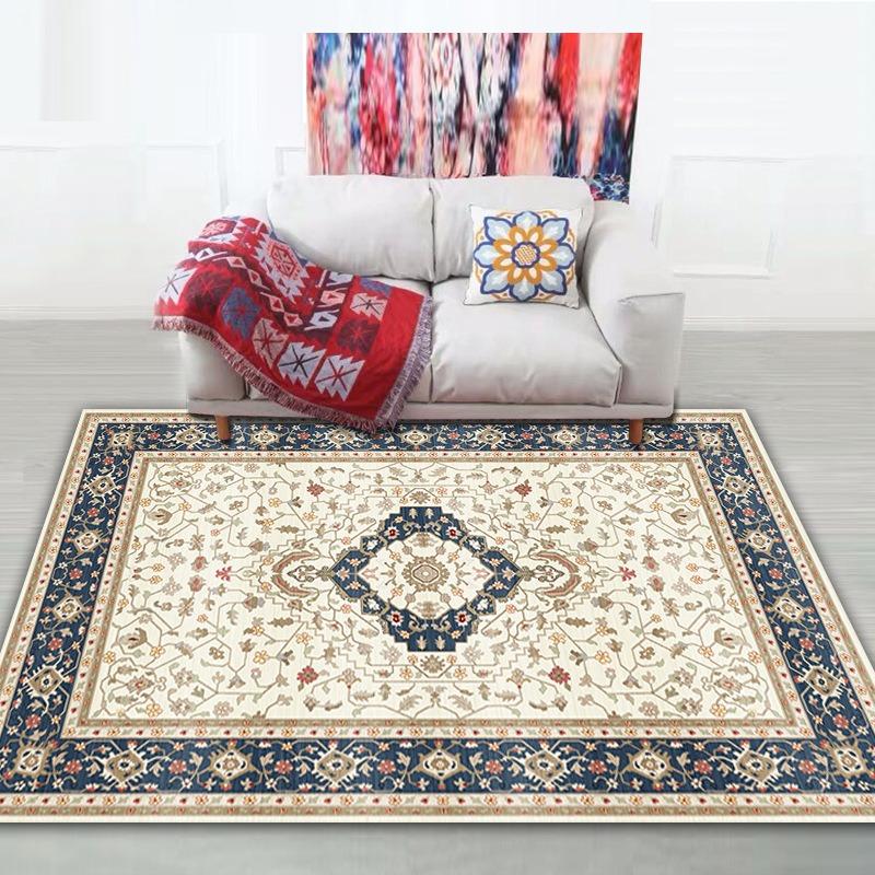 Covoraș de intrare stil boem cu model floral etnic, antiderapant, lavabil, pentru intrarea în casă, decor living