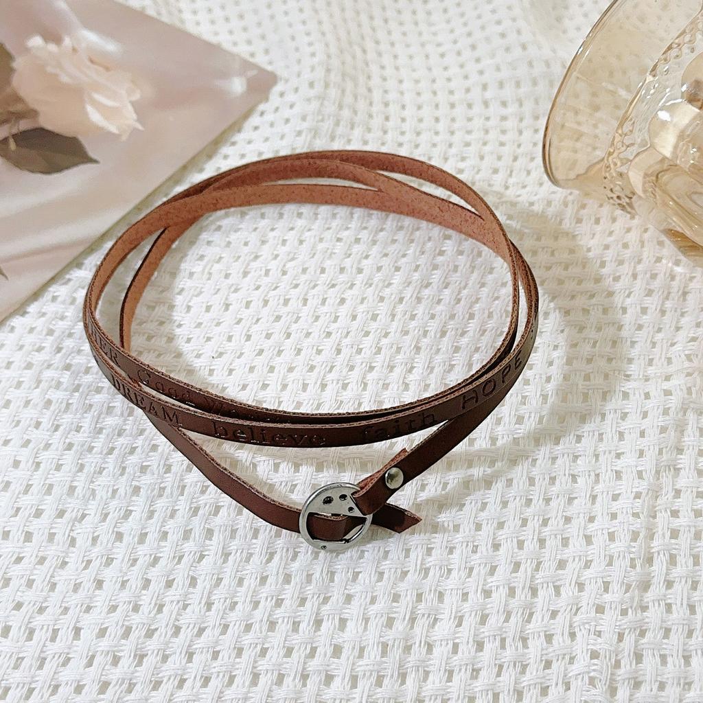 Unique Letter Necklace Adjustable Chain Necklace Leather Texture Suitable for Versatile Styling and Fashion Statement