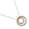 Double Circle Necklace K18 Yellow Gold/diamond 1.6g Women Used