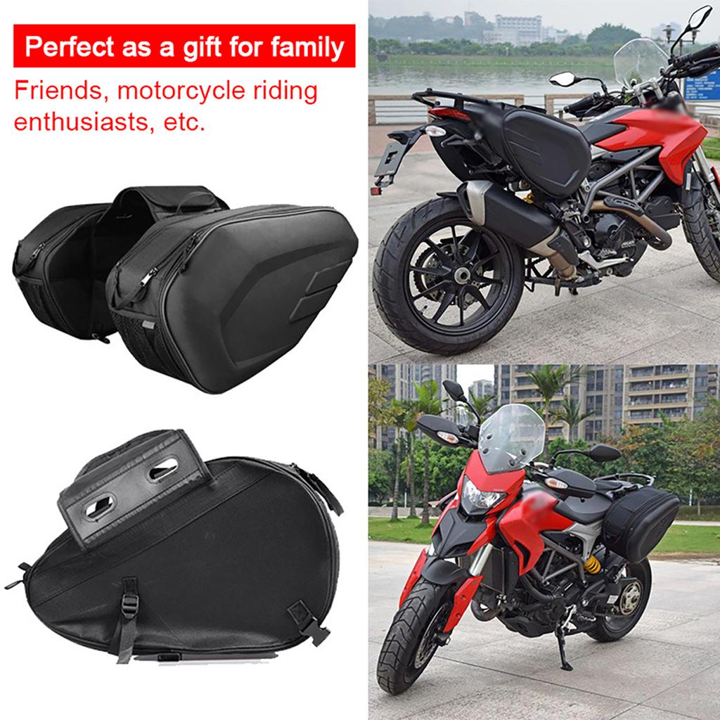 Motorcycle Saddlebag Cycle Side Bag Universal Rear Storage Organizer 36 58L with Waterproof Cover