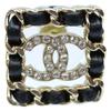 Chanel B21V Gold Plated Rhinestone Braided Square Earrings Earring goldUsed