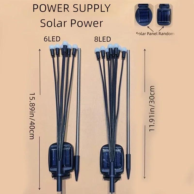 8 LED Solar Firefly Light Waterproof Outdoor Garden Decoration Landscape Lights Lawn Lantern Suitable for Festive Decoration