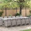 Garden Dining Set 15 pcs Light Grey Poly Rattan