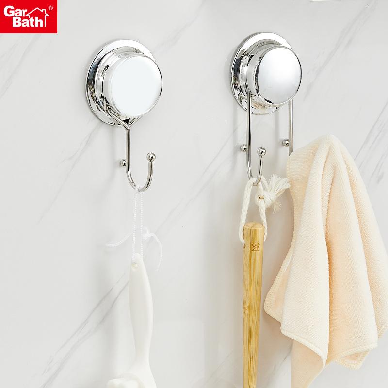 Kitchen Hook Stainless Steel Punch-free Strong Sticky Hook Bathroom Traceless Hanger Coat Hook Creative Single and Double Hook