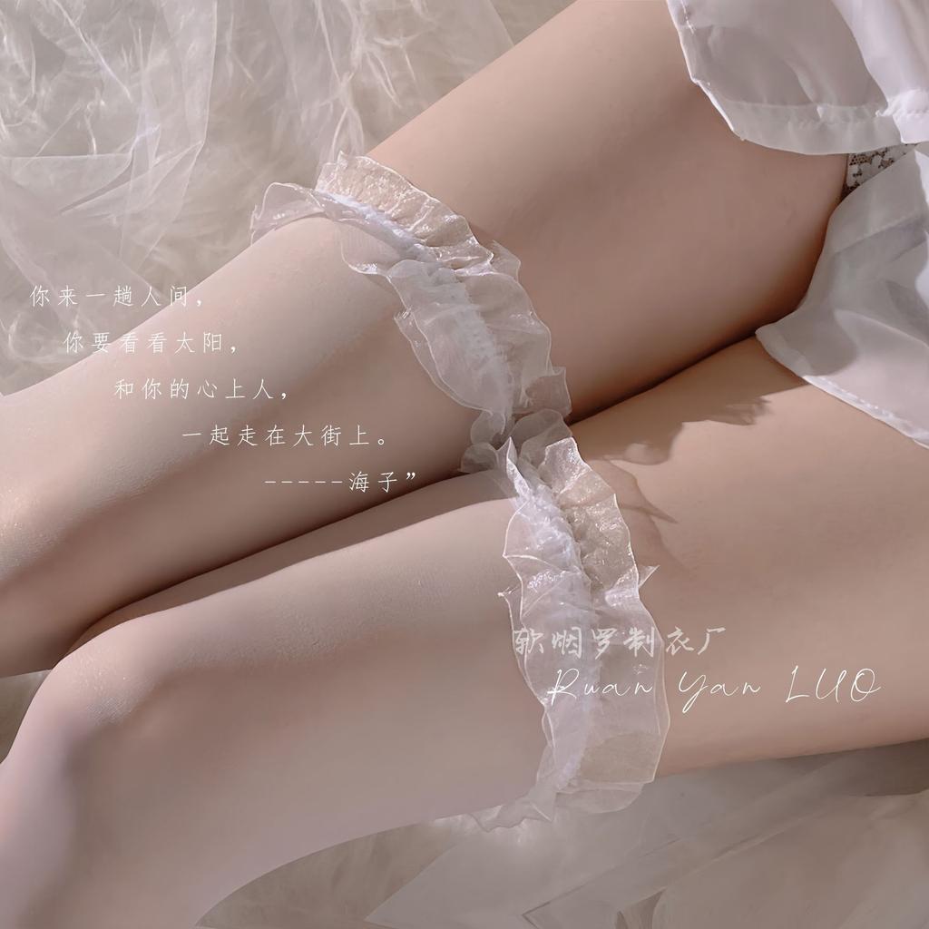 FashionSex stockings fungus lace high tube socks pure temptation knee socks Japanese black and white stockings w