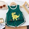 Children Sports Casual Vest Clothing Sets Breathable Sleeveless Top and Shorts Two Piece Outfit for Daily Outdoor Sports Wearing