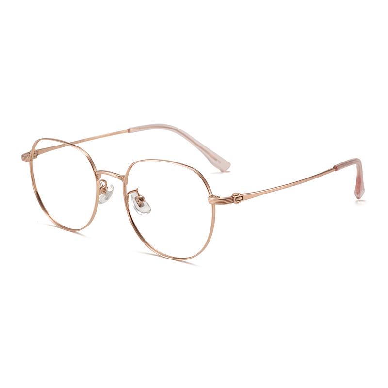 New Women's Slimming Pure Titanium Polygon Eyeglass Frame (53mm) - Fashionable and Versatile 