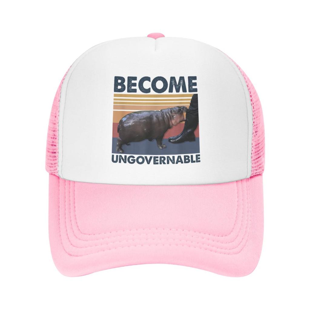 Custom Become Ungovernable Moo Deng Baseball Cap Hip Hop Women Mens Adjustable Trucker Hat Spring Dad Hat