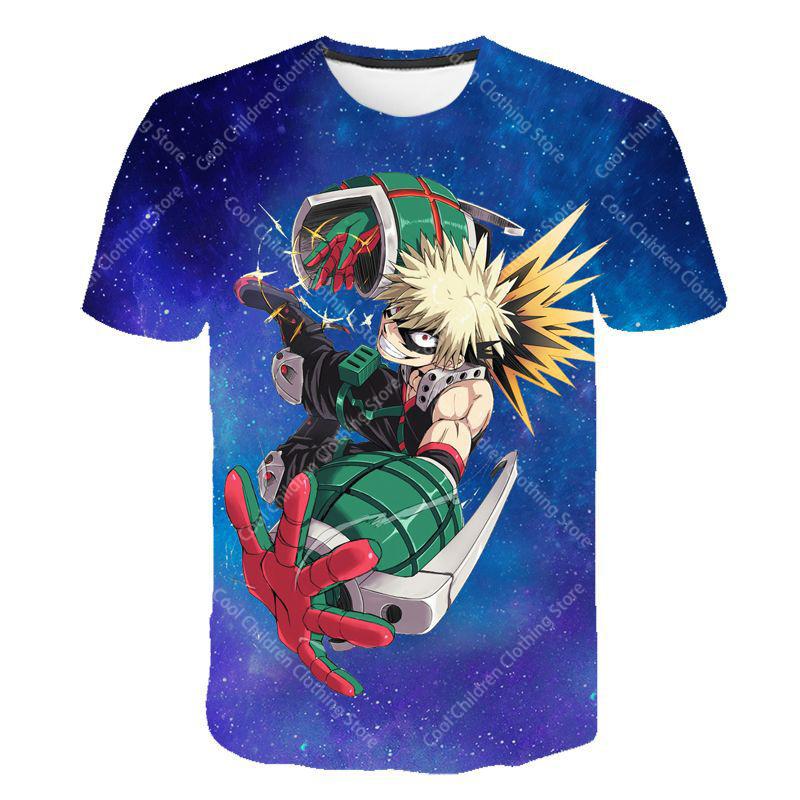 My Hero Academia Estate Ragazzi Ragazze Abbigliamento a Maniche Corte per Maglietta Carina Moda Casual Abbigliamento Genitore Figlio Maglietta a Maniche Corte