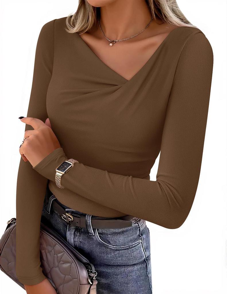 2026 Women's One-Shoulder Swing Neck Off-the-Shoulder Slimming Long Sleeve Top