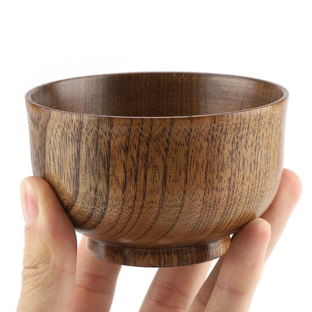 Children Salad Eating Soup Household Tools Japanese Style Wooden Bowl Natural Wood Rice Bowls