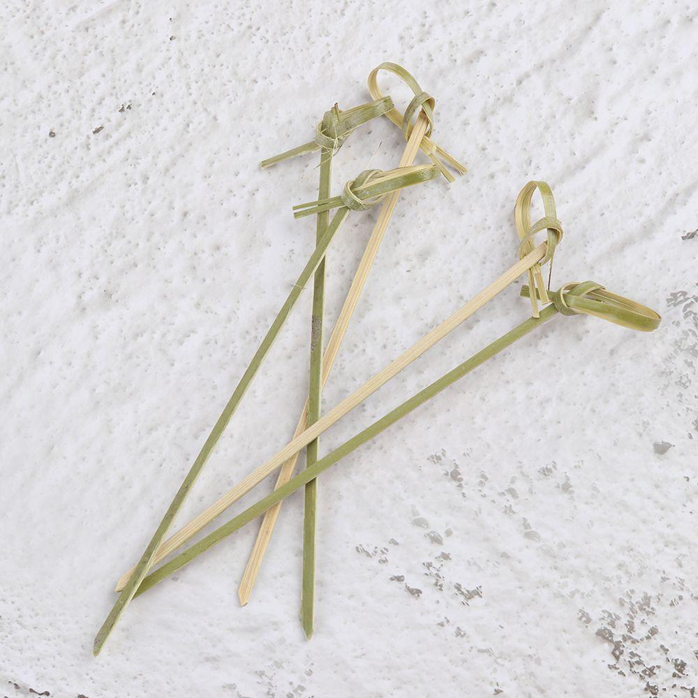 100pcs Barbeque Party Decoration Bar Tool Bamboo Knot Skewers Fruit Forks Cocktail Picks Stick
