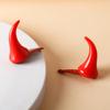 Devil horn hairpin, red horn headdress, Halloween fashion cool horn clip, hair accessories, devil cosplay creative hairpin props