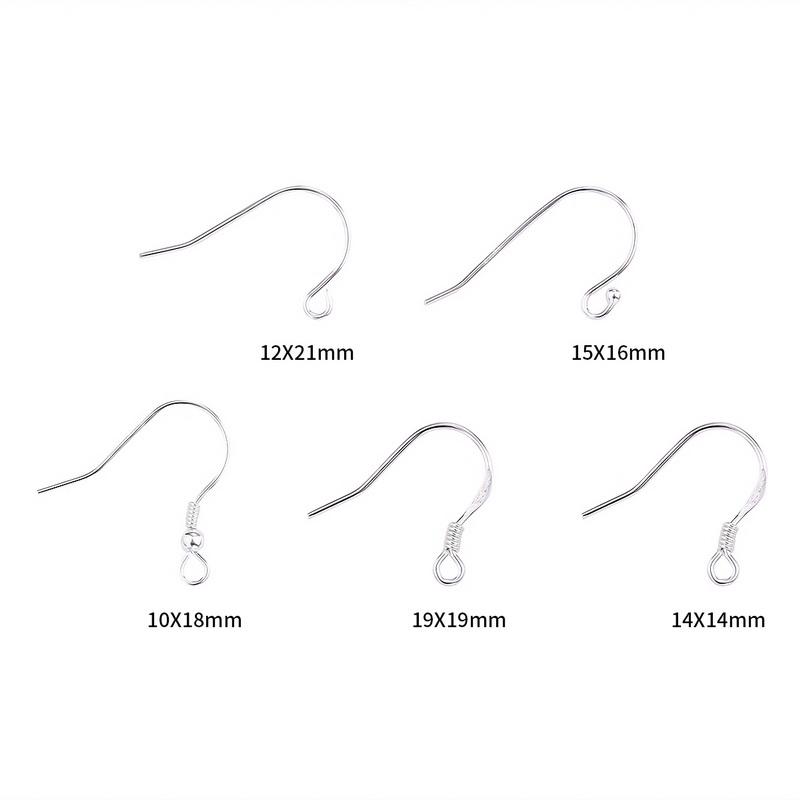 6pcs/pack Genuine 925 Sterling Silver Hook Ear Wire Hook Findings For DIY Jewelry Making Earring Accessories