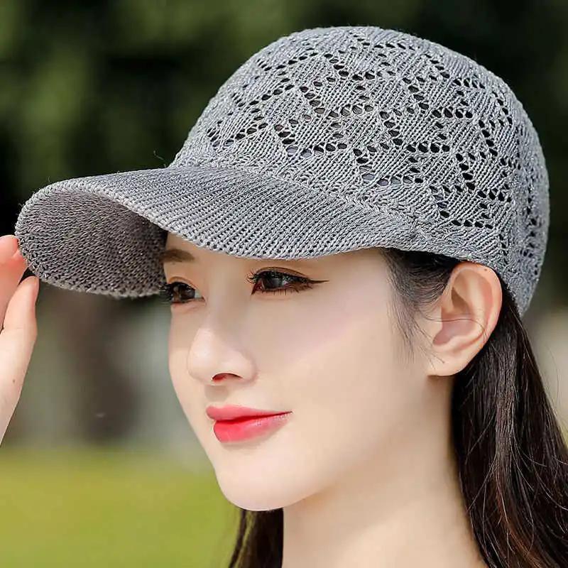 WTEMPO Women's Casual Elegant Versatile Wide Brim Baseball Caps Solid Color Breathable Spring Summer Sun Hats