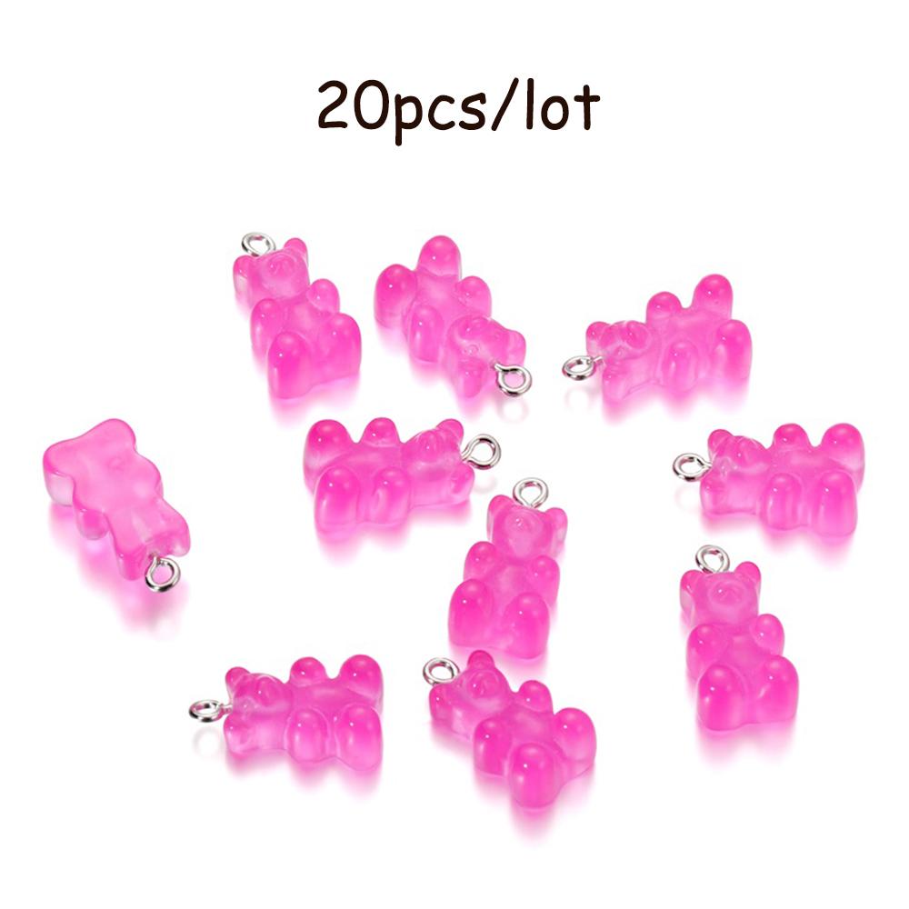 10/20Pcs Candy Bear Pendant Charms for Necklace Bracelet Earrings Jewelry Making Diy Findings Resin Bears Christmas Making