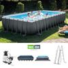 INTEX 26364 Super Large Family Rectangular Frame Pool with Complete Accessories