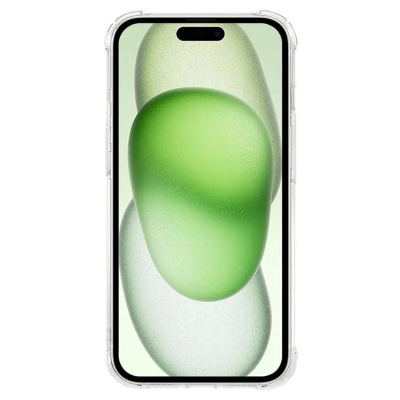 For iPhone 14 TPU Case WANLONFENG WL3 Series 1.5mm Phone Cover (Big Lens Hole) with Tempered Glass