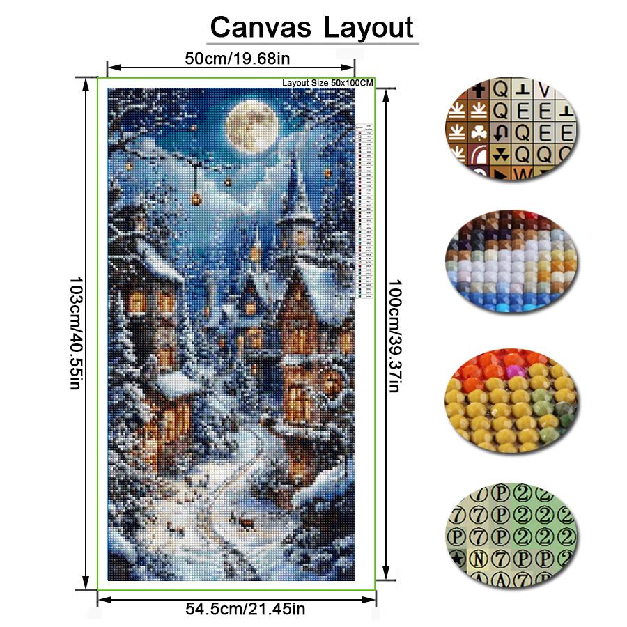Winter Scenery House Large Size Diamond Painting New Collection Diy Full Square Round Drill Rhinestone Embroidery Mosaic Cross Stitch Kits Wall Decor