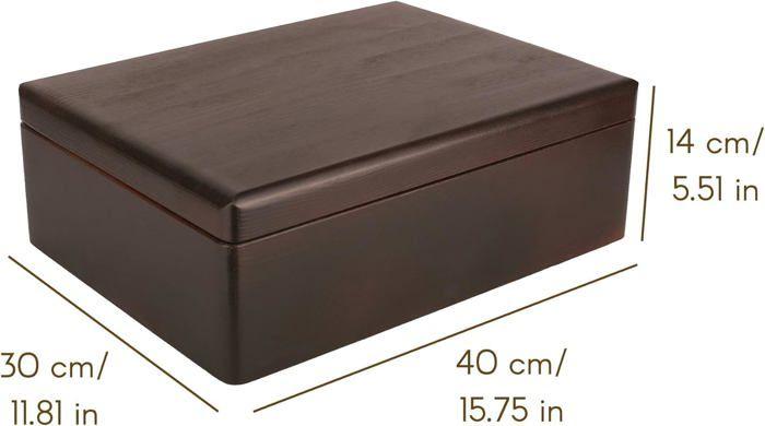 Creative Deco Boite Rangement En Bois Marron | 40 X 30 X 14 Cm | Boite En Bois | Boite a Souvenir | Boîte Caisse Coffre | BRUT